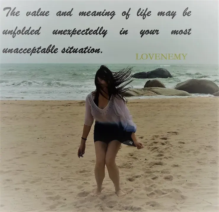 self-portrait with a quote